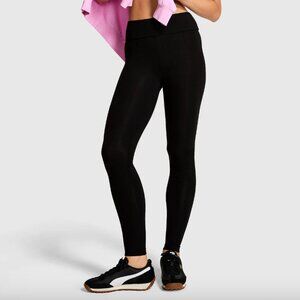 Victoria's Secret Black All-Day Cotton Foldover Leggings (Size S)